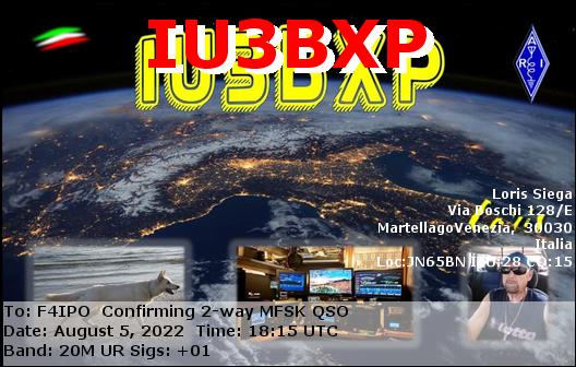 QSL de IU3BXP