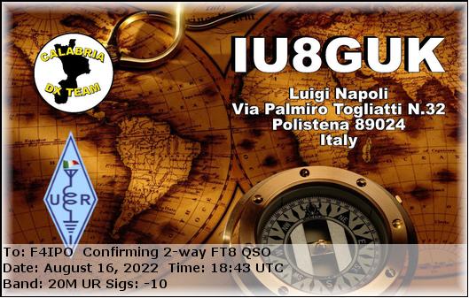 QSL de IU8GUK