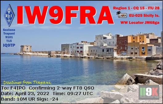 QSL de IW9FRA