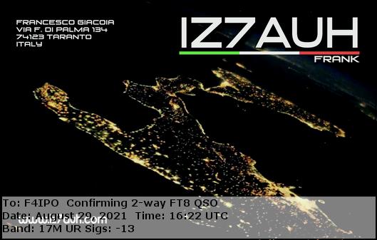 QSL de IZ7AUH