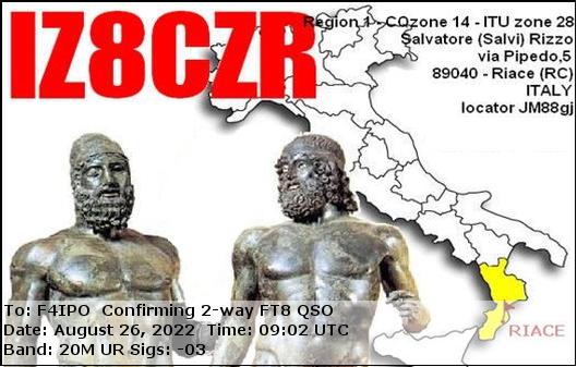 QSL de IZ8CZR