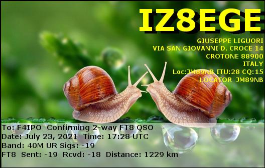 QSL de IZ8EGE