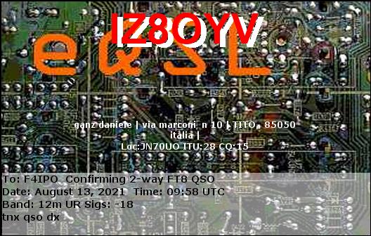 QSL de IZ8OYV