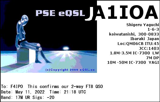 QSL de JA1IOA