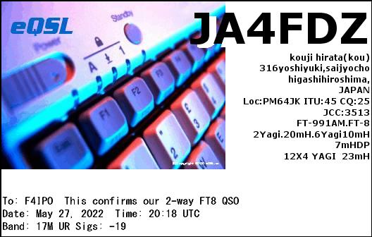 QSL de JA4FDZ