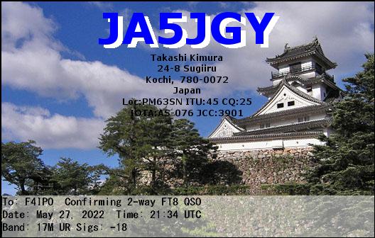 QSL de JA5JGY