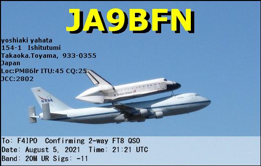 QSL de JA9BFN