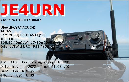 QSL de JE4URN