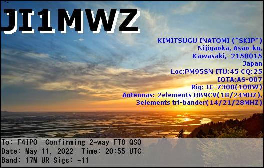 QSL de JI1MWZ