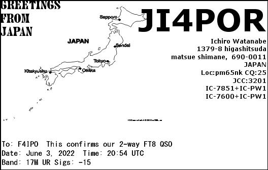 QSL de JI4POR