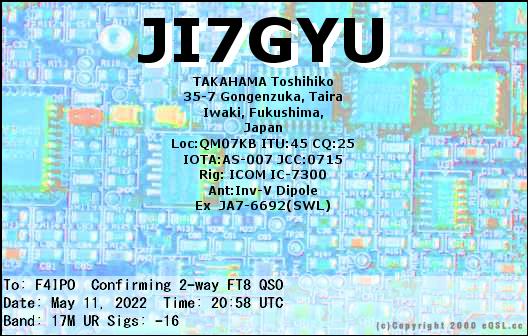 QSL de JI7GYU