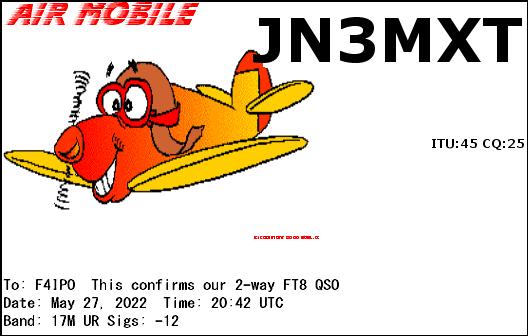 QSL de JN3MXT