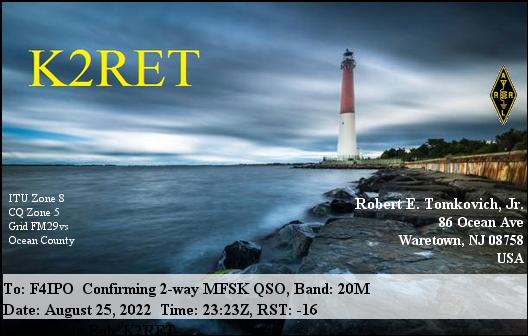 QSL de K2RET