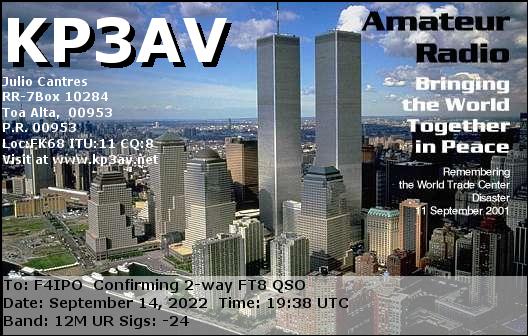 QSL de KP3AV