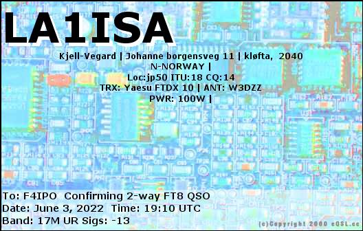 QSL de LA1ISA