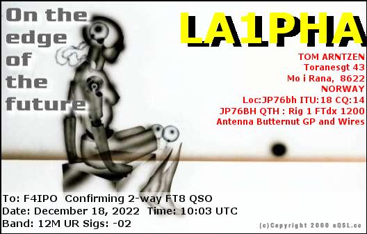 QSL de LA1PHA