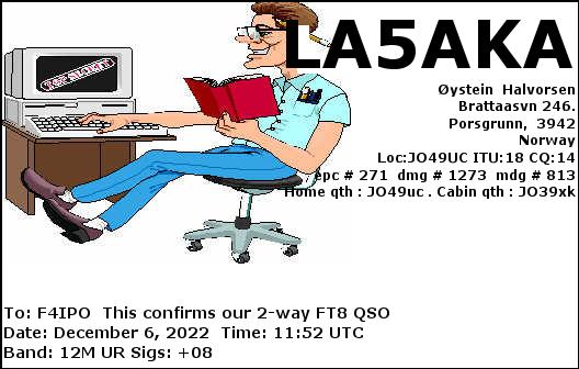 QSL de LA5AKA