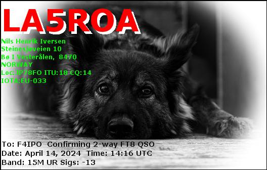 QSL de LA5ROA