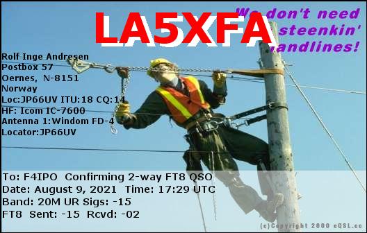 QSL de LA5XFA