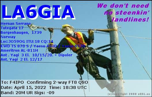 QSL de LA6GIA