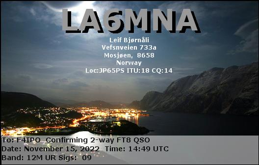 QSL de LA6MNA