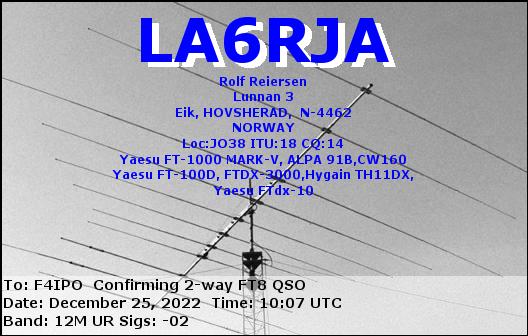 QSL de LA6RJA