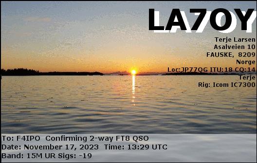 QSL de LA7OY