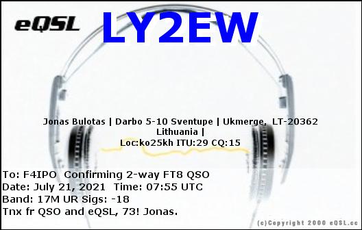 QSL de LY2EW