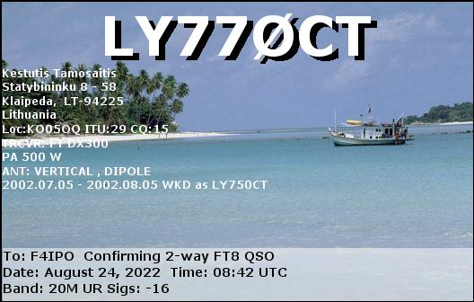 QSL de LY770CT