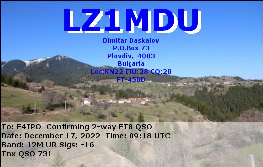 QSL de LZ1MDU