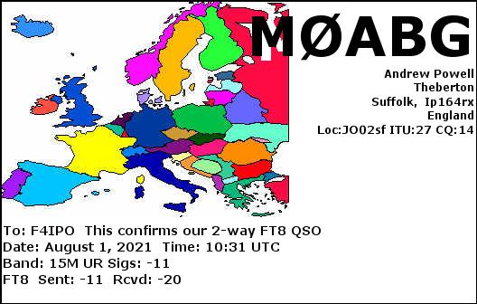 QSL de M0ABG