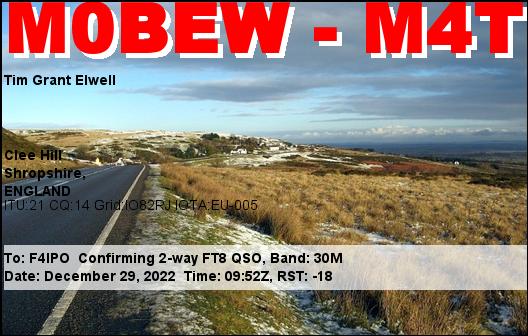 QSL de M0BEW