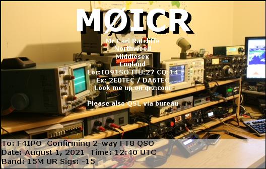 QSL de M0ICR