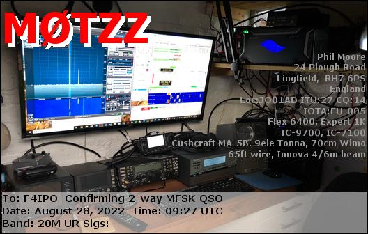 QSL de M0TZZ