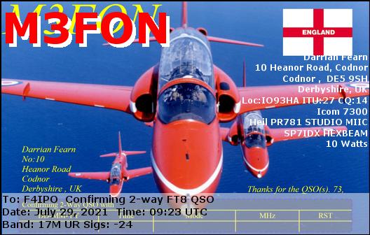 QSL de M3FON