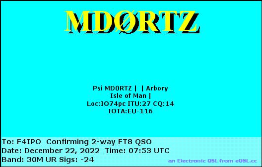 QSL de MD0RTZ