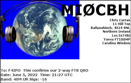 QSL de MI0CBH