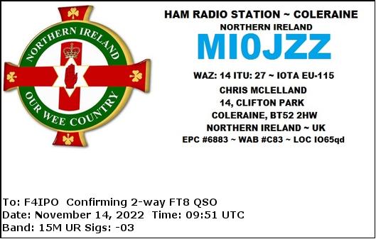 QSL de MI0JZZ