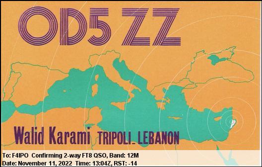 QSL de OD5ZZ