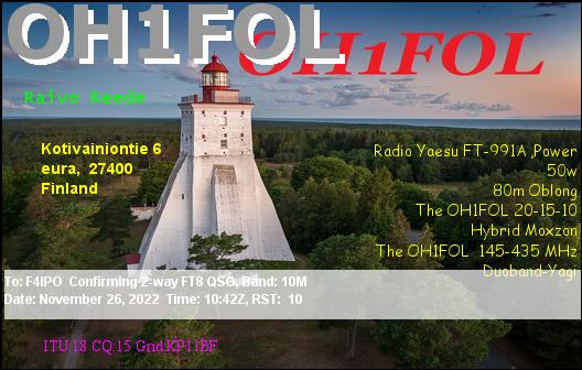 QSL de OH1FOL