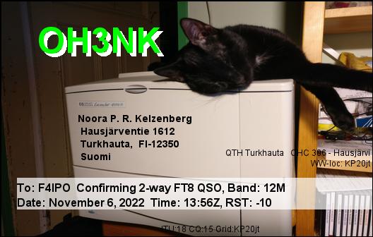 QSL de OH3NK