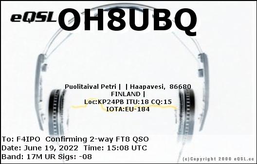 QSL de OH8UBQ