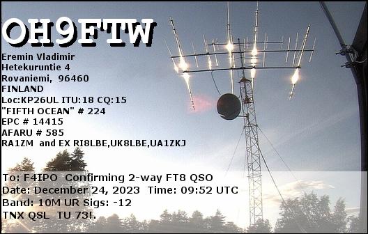 QSL de OH9FTW