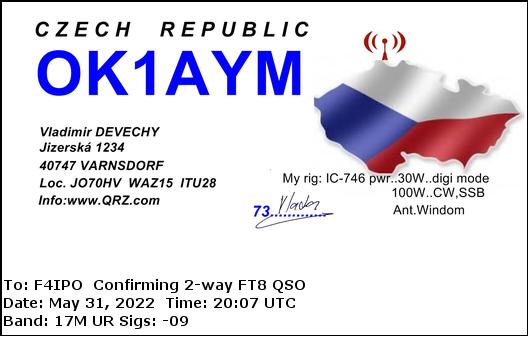 QSL de OK1AYM