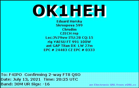 QSL de OK1HEH