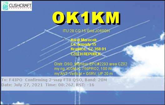 QSL de OK1KM