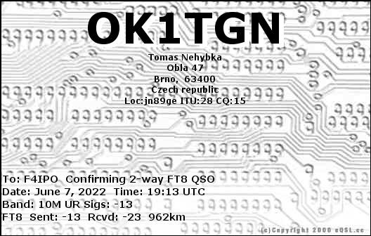 QSL de OK1TGN