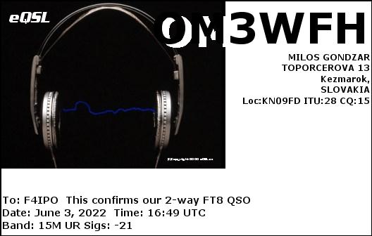 QSL de OM3WFH