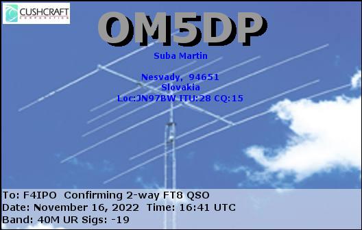 QSL de OM5DP