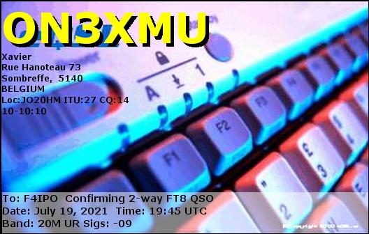 QSL de ON3XMU